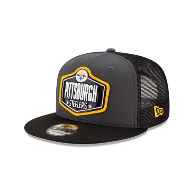 Grey Pittsburgh Steelers Hat - New Era NFL NFL Draft 9FIFTY Snapback Caps USA1760253